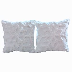 NEW Holiday Time Textured Snowflake Pillows